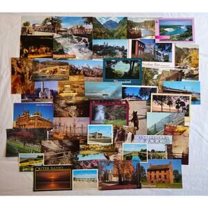 Vintage Postcards Lot of 41 Color 50s-90s US Travel Posted Unposted Mini